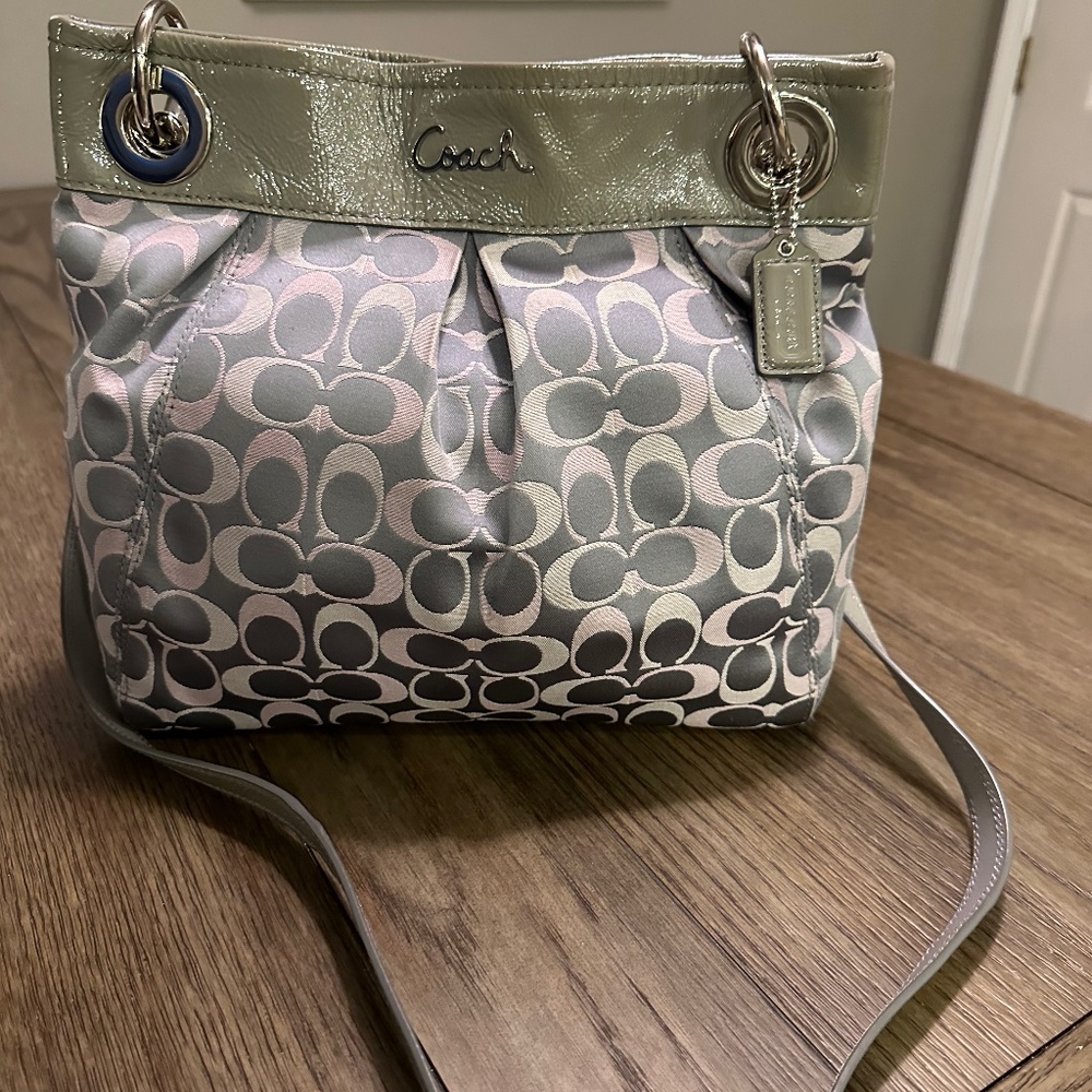 Coach Handbag SV Grey Pink Multicolor F18453 SVAKE